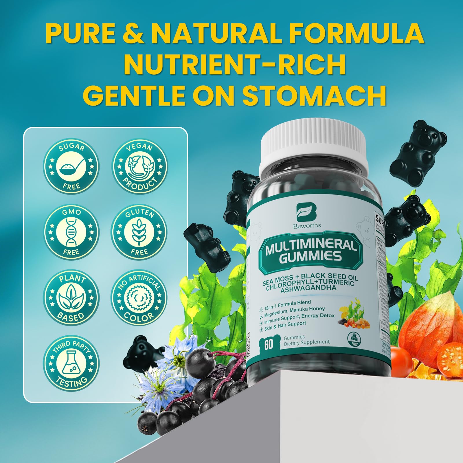 Bladderwrack and burdock root imagery