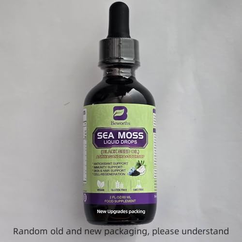 Healthy lifestyle concept with Sea Moss drops and natural ingredients