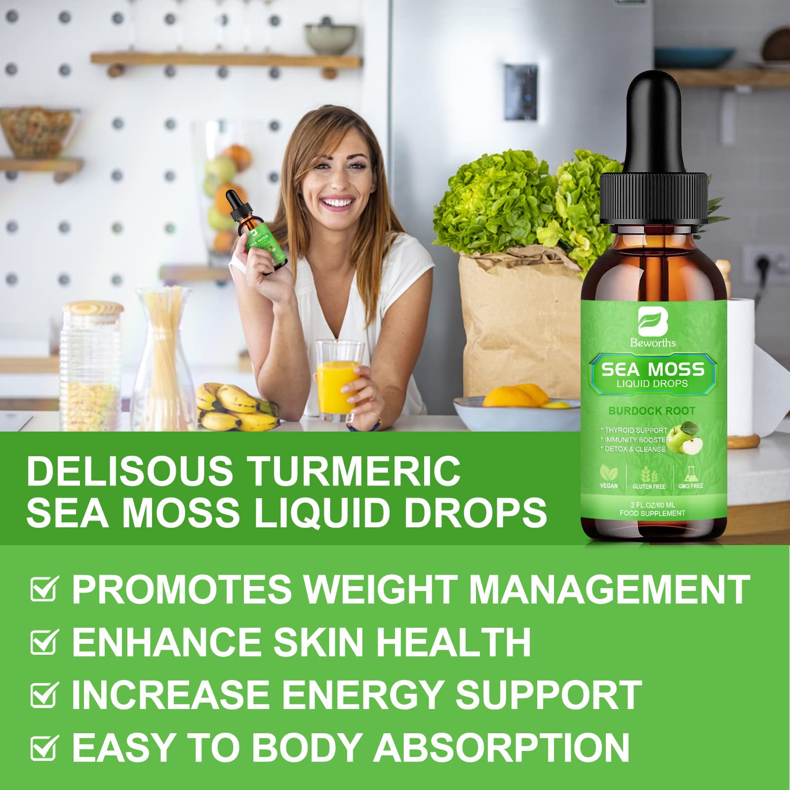 Detox and cleanse benefits highlighted for sea moss drops