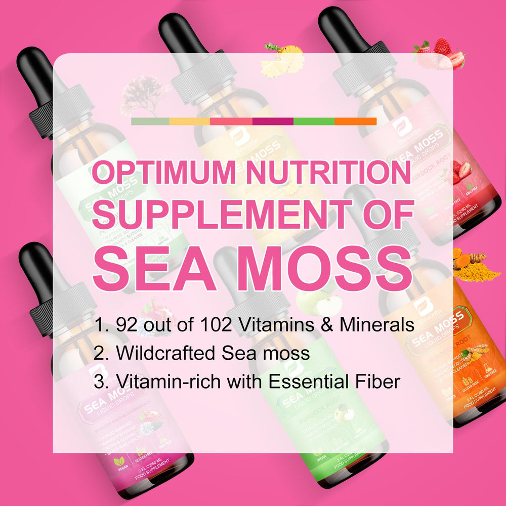 Lifestyle image showing usage and wellness with Sea Moss Drops