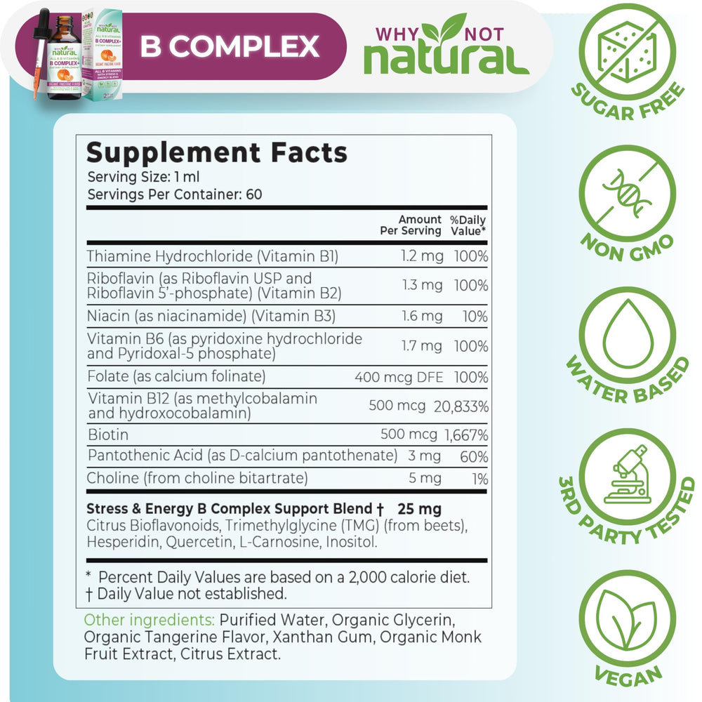 Energy support benefits of B complex liquid drops