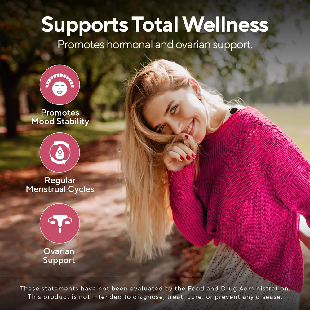 B Life Company lifestyle image of woman using supplement for daily hormonal support