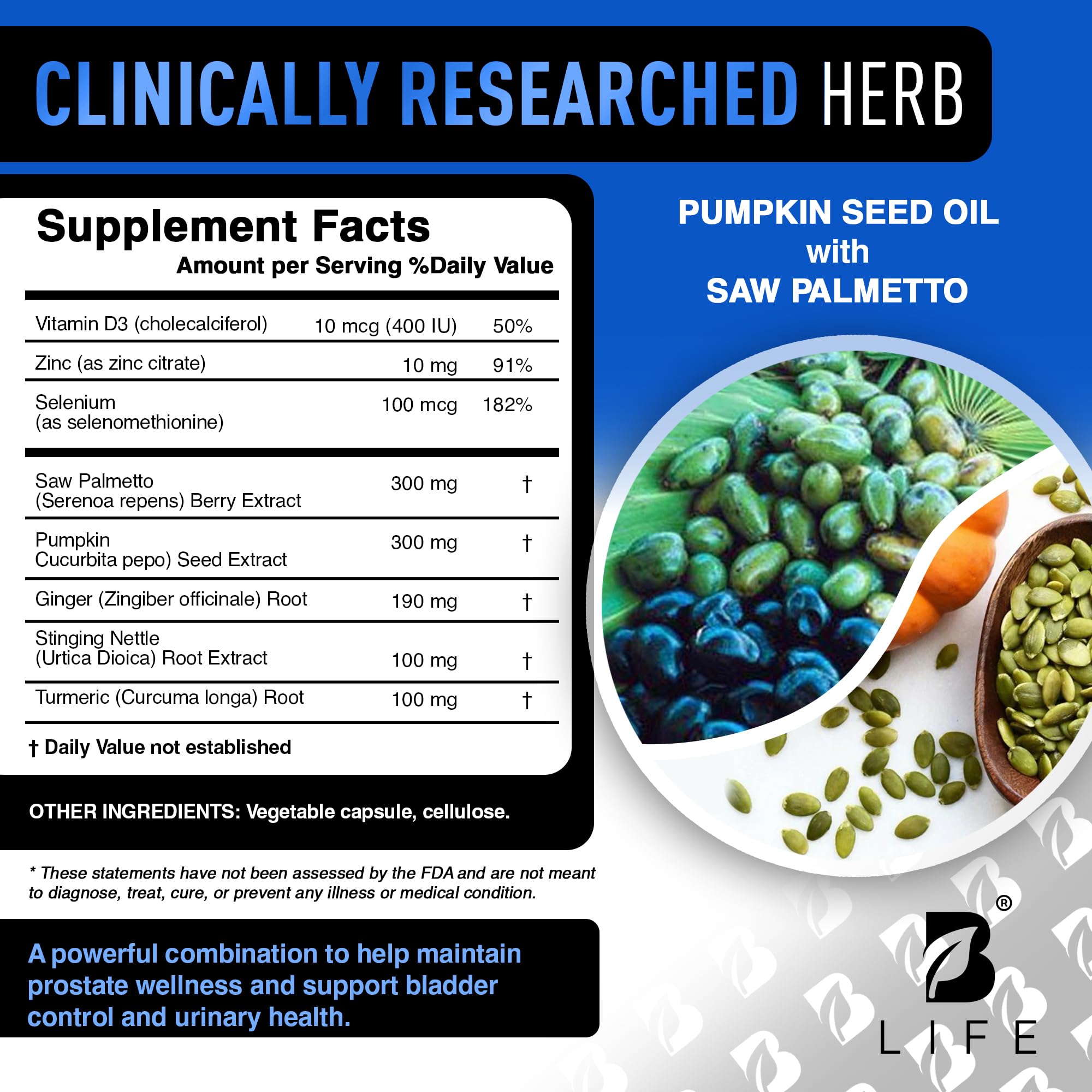 Turmeric and ginger in men's health supplement