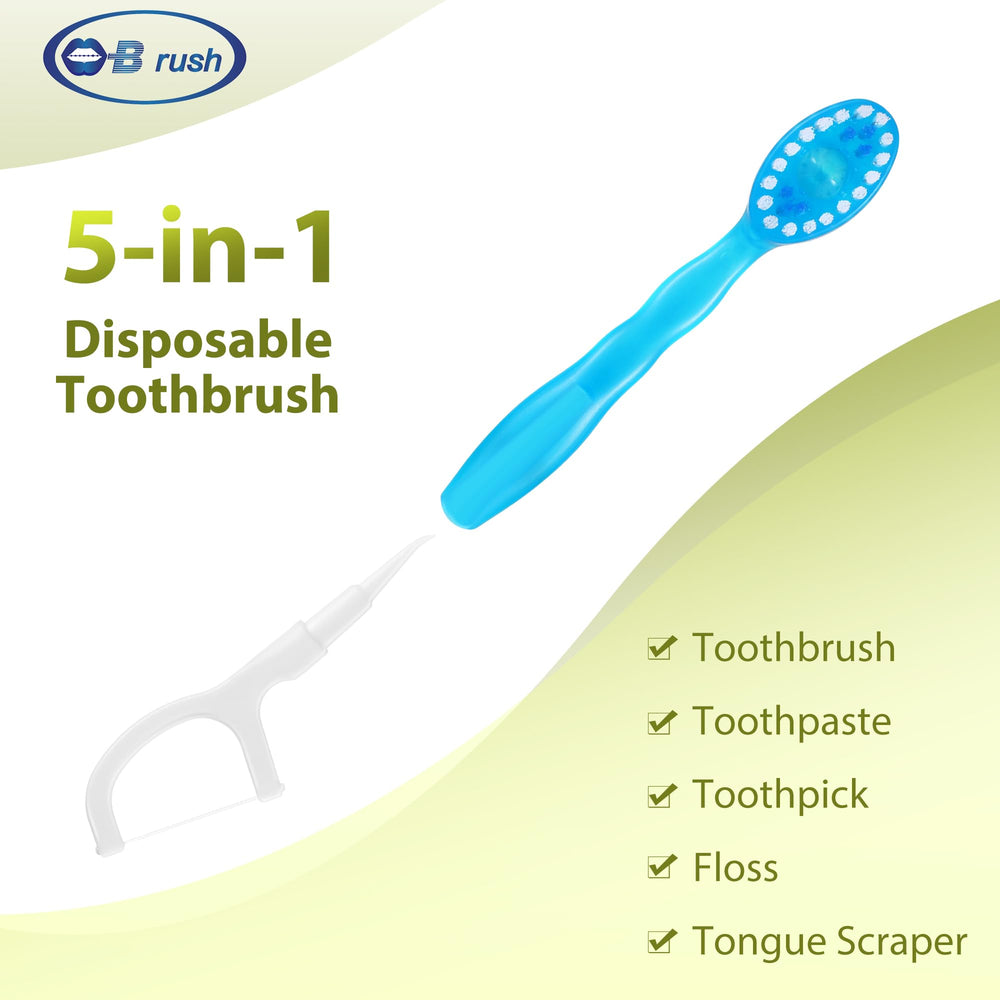 B Rush mini disposable toothbrush travel kit with toothpaste and mint flavor