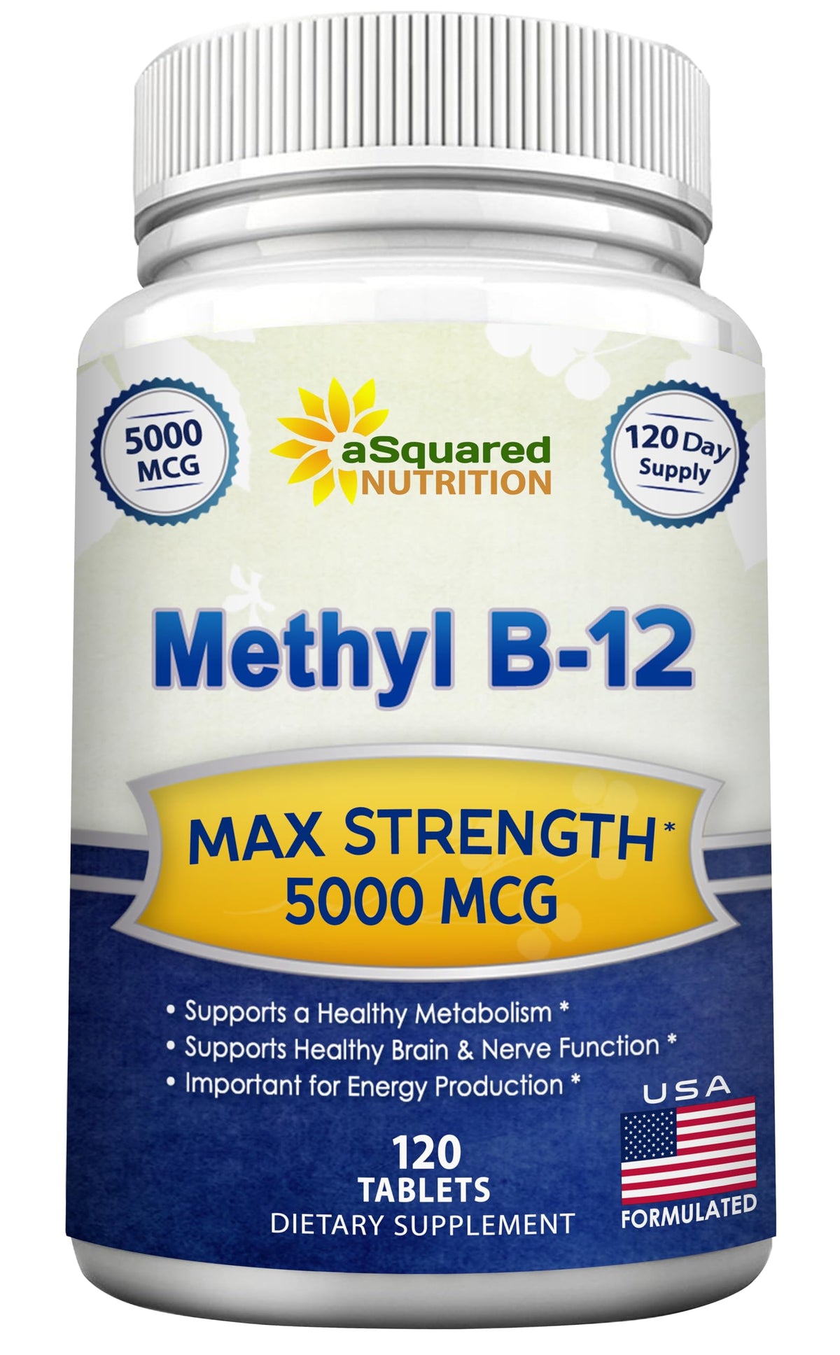 Vitamin B12 5000 mcg methylcobalamin tablets – 120 count