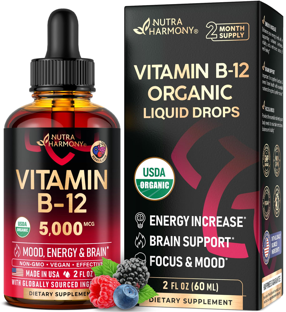 Bottle of 5000 mcg B12 drops