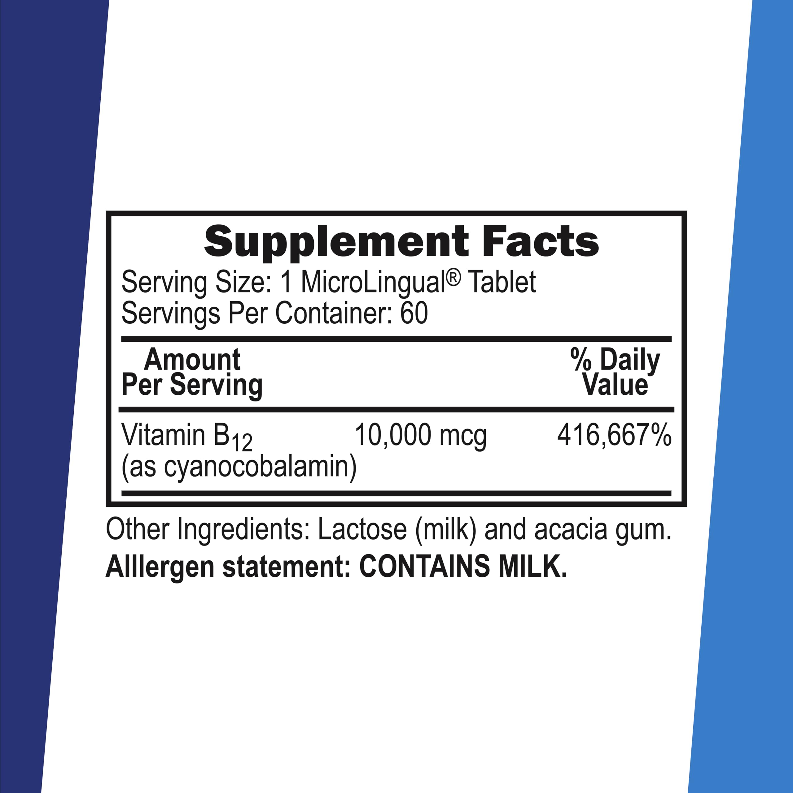 Label highlighting energy support and brain health benefits