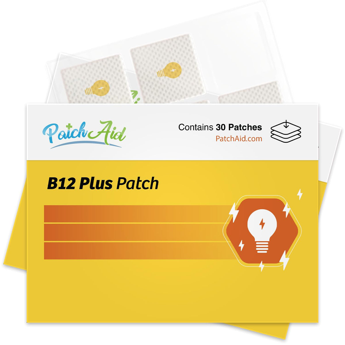B12 Energy Plus Topical Patch by PatchAid applied to skin