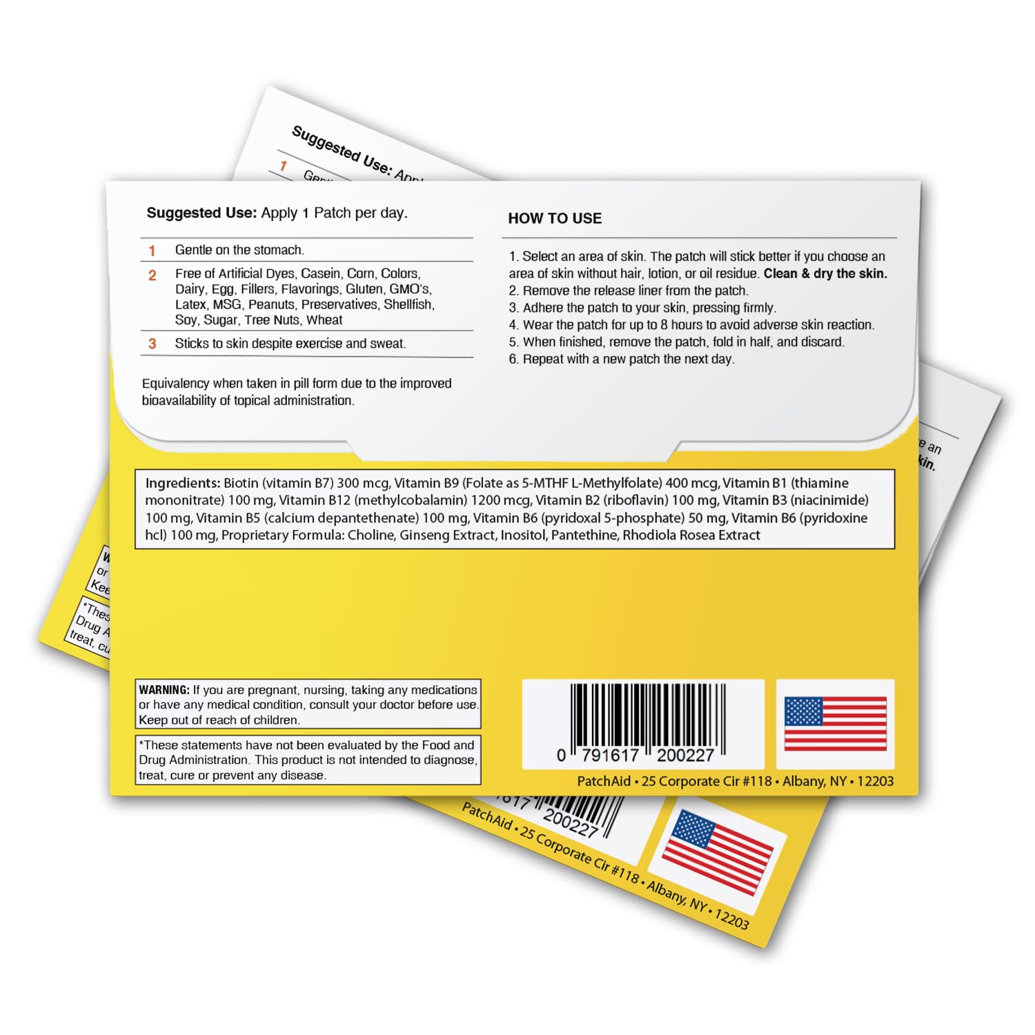 PatchAid patch material is latex-free, lactose-free, gluten-free, and sugar-free