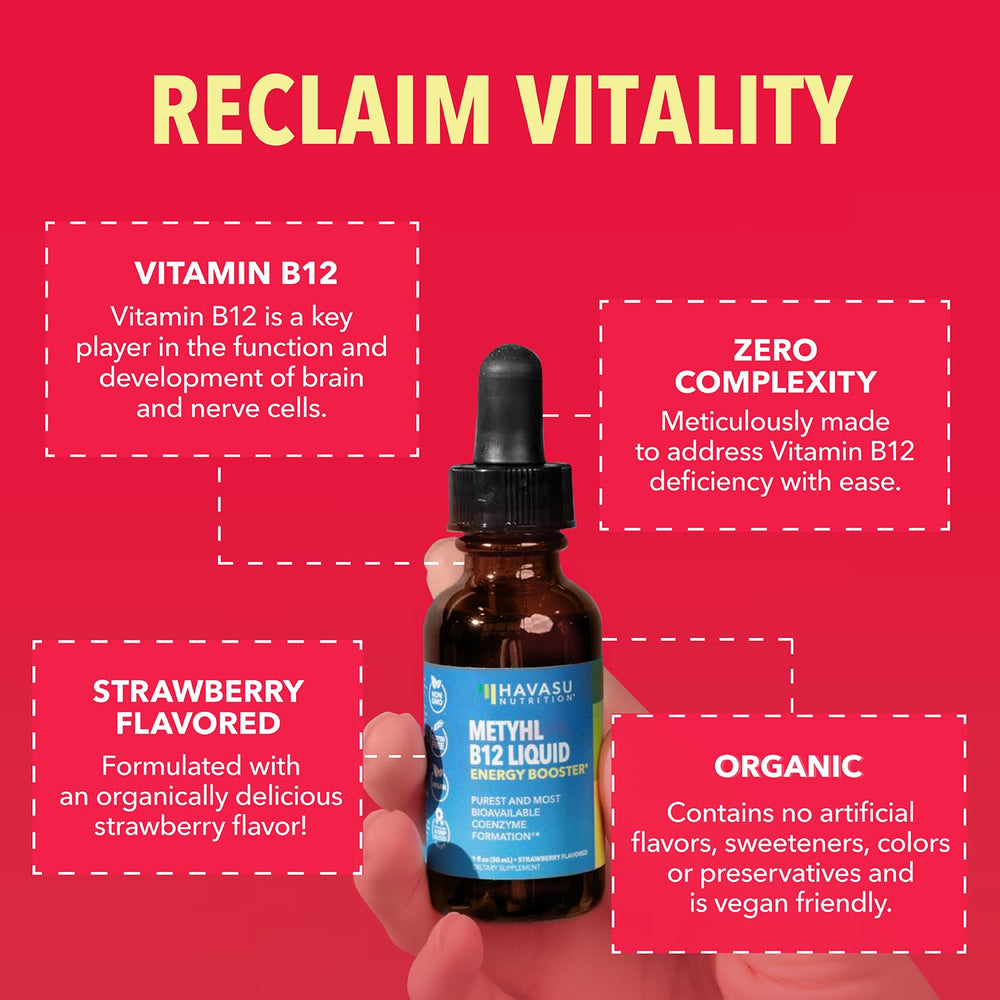 Energy boost concept with B12 liquid drops