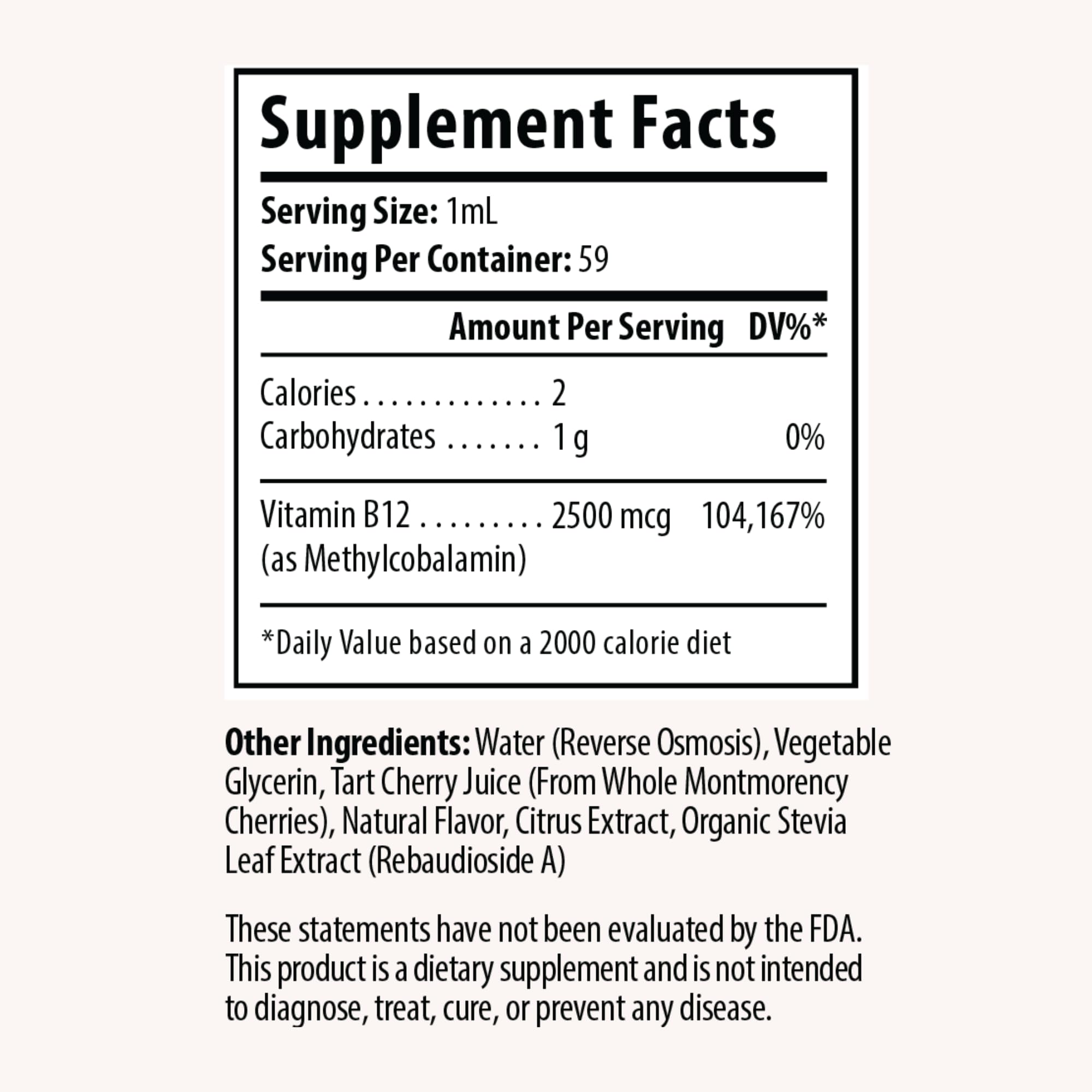 Sublingual vitamin B12 drops for under-the-tongue absorption