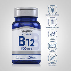 Vegetarian B12 tablets in bottle, 250-count