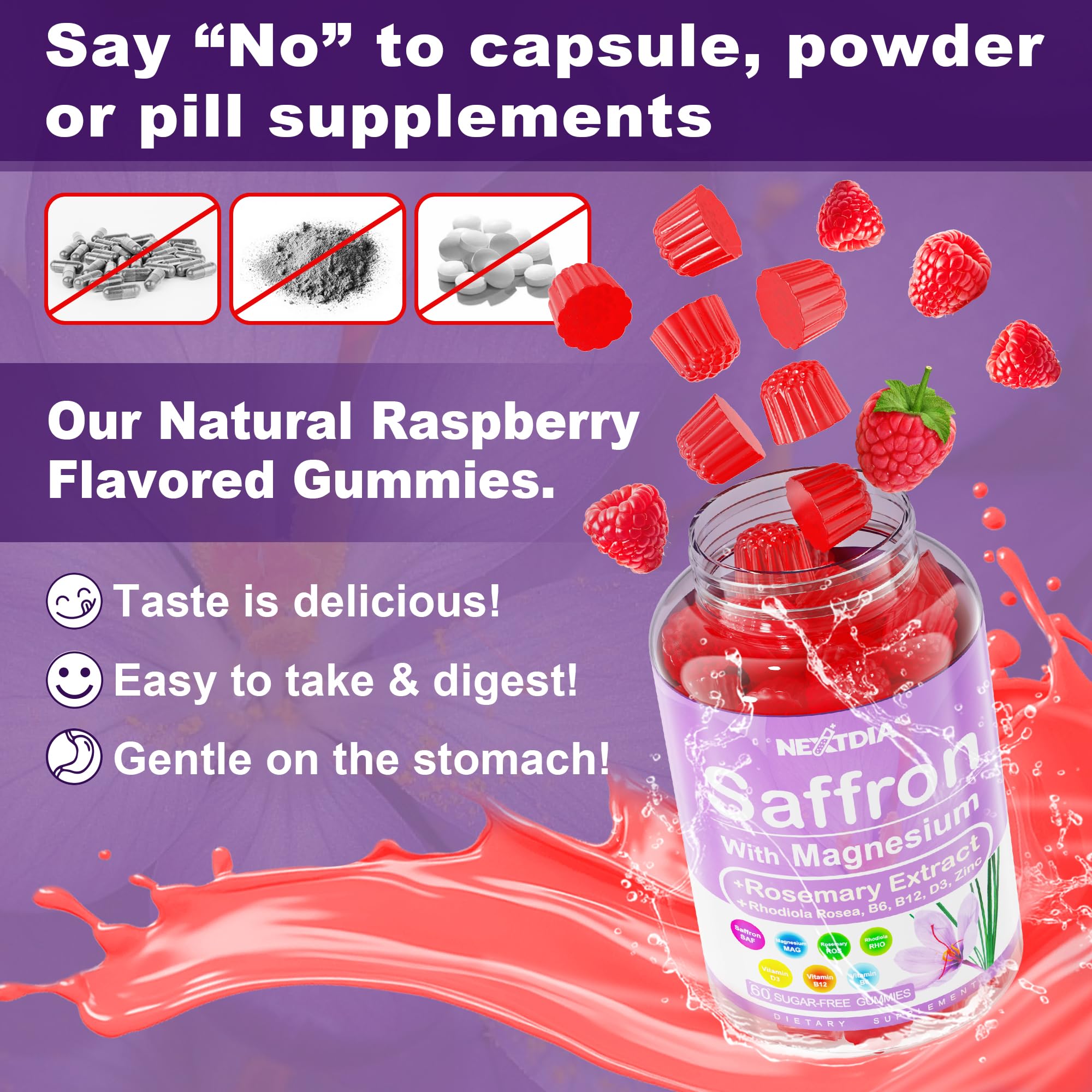 Vitamin B6, B12 and D3 supplement icons