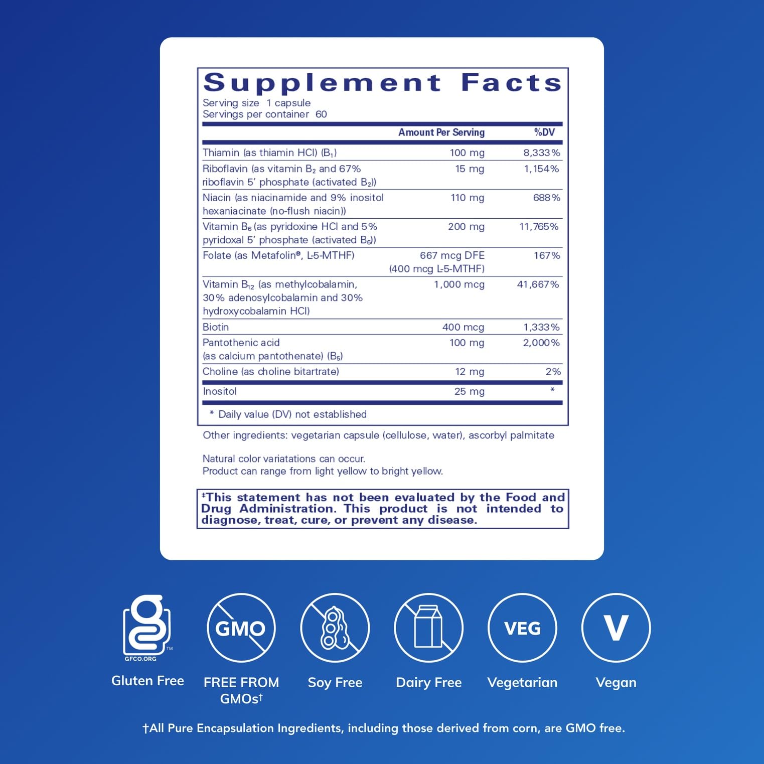 High-potency B6 complex supporting brain and nervous system
