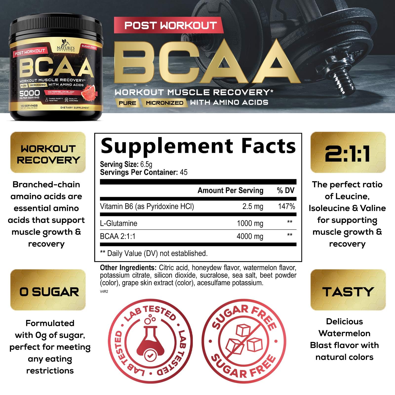 Close-up of BCAA amino acids blend powder scoop