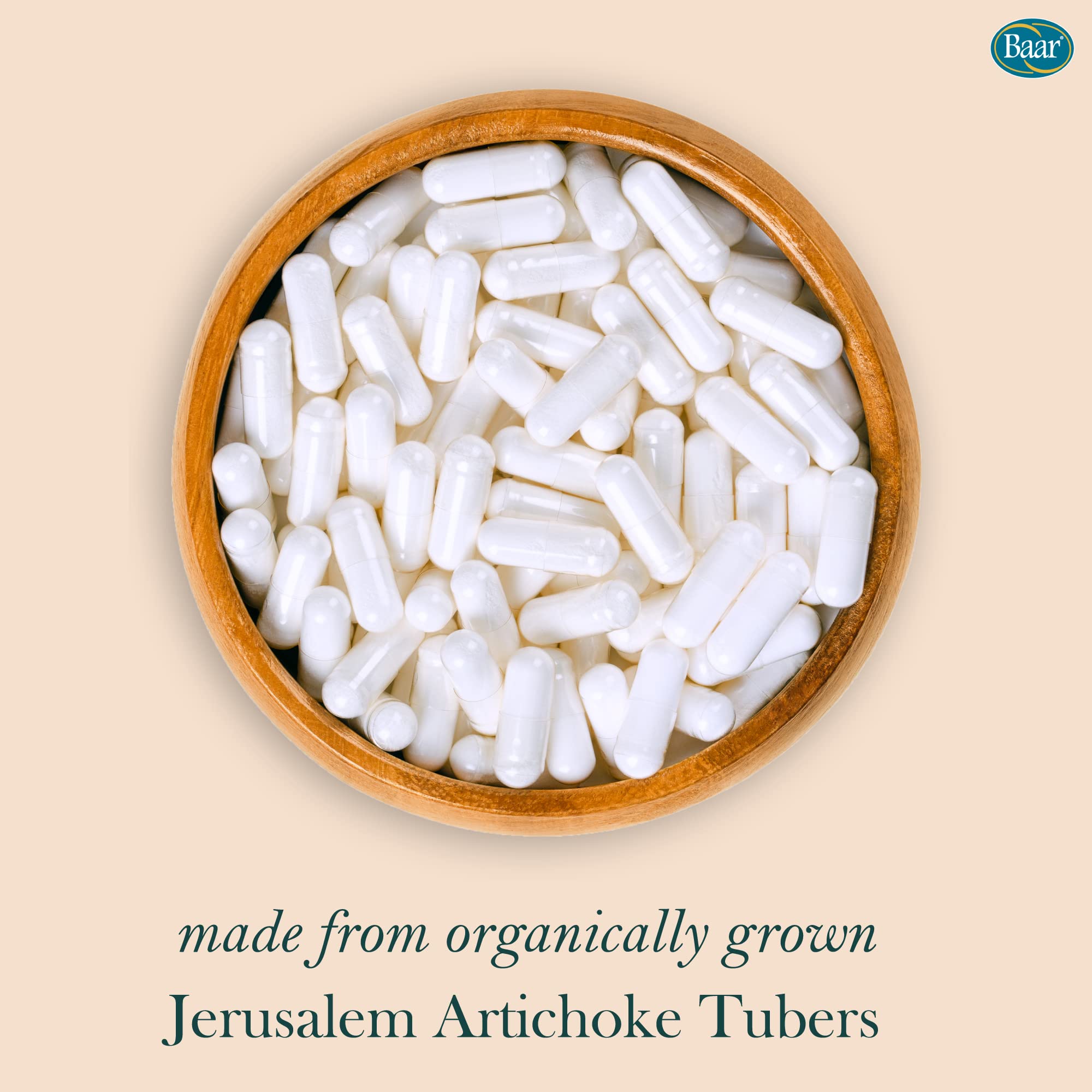 Capsules arranged beside bottle