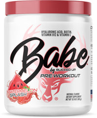 Babe Pre Workout for Women Watermelon Splash container with scoop