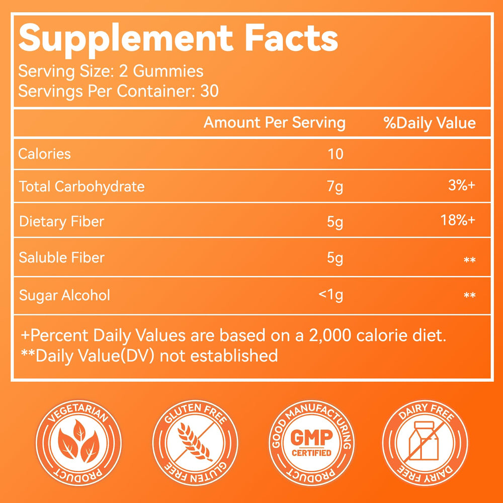 BABIVEK Fiber Gummies bottle - back label