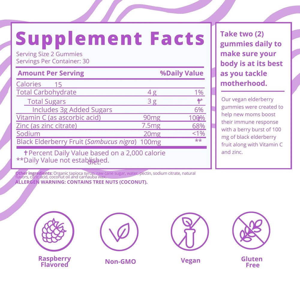 Vitamin bottles showing hair, energy and immunity support
