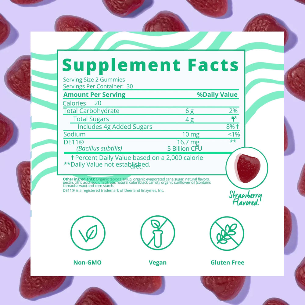 Label highlight: 5 Billion CFU DE111 Bacillus subtilis
