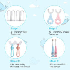 Soft silicone baby toothbrushes for gentle gum cleaning
