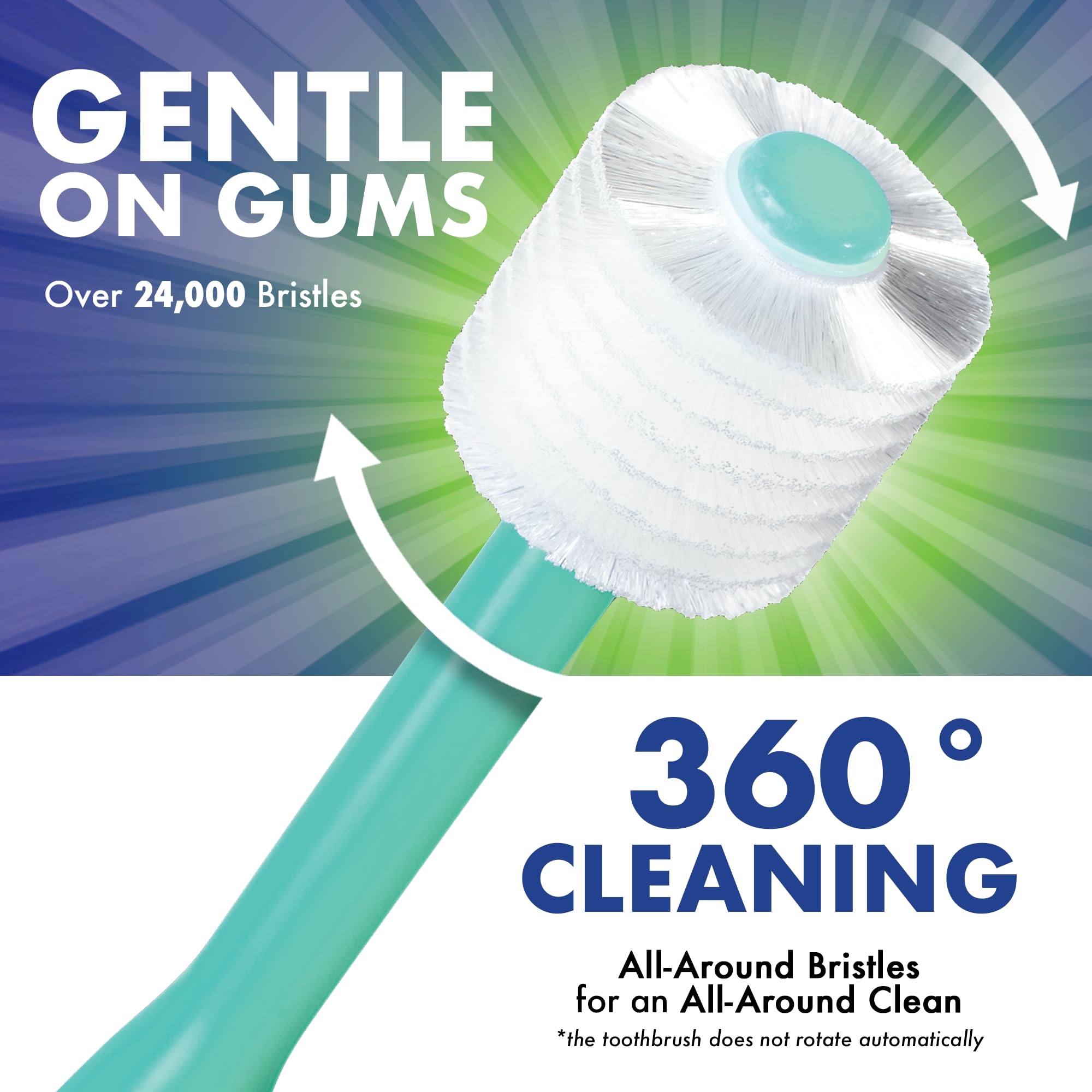 Close-up of baby toothbrush 360° round head