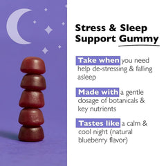 Front view of Bach RESCUE PLUS Sleep & Stress Gummies bottle with label