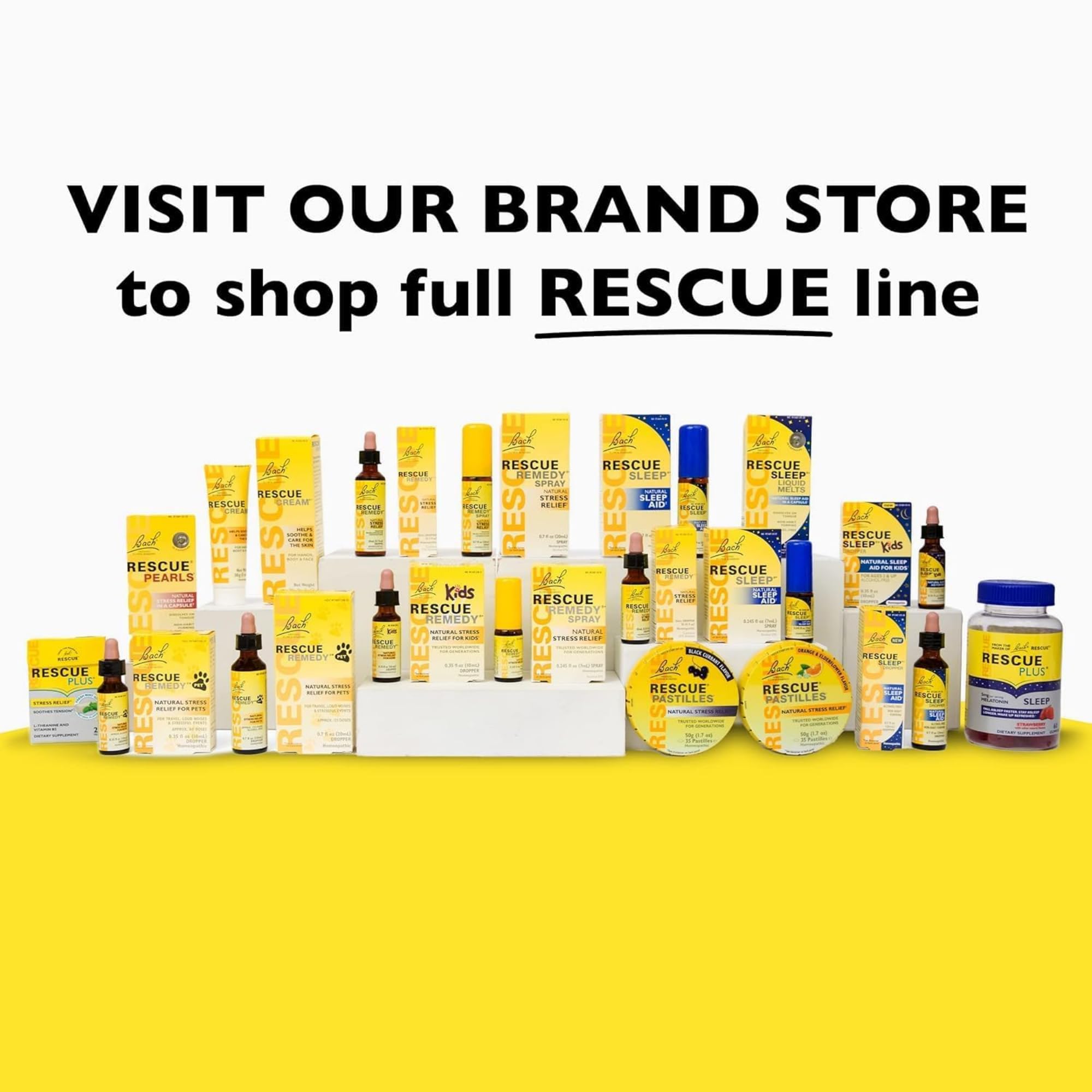 Outer packaging for Bach RESCUE PLUS Sleep & Stress Gummies