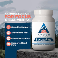 Vegetarian BacopaPlus capsules on white background