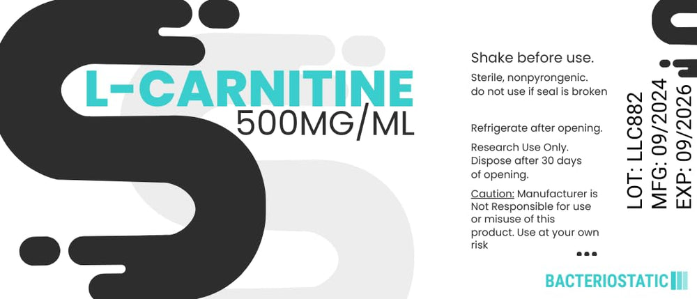 Bacteriostatic L Carnitine with Injection Port close-up label