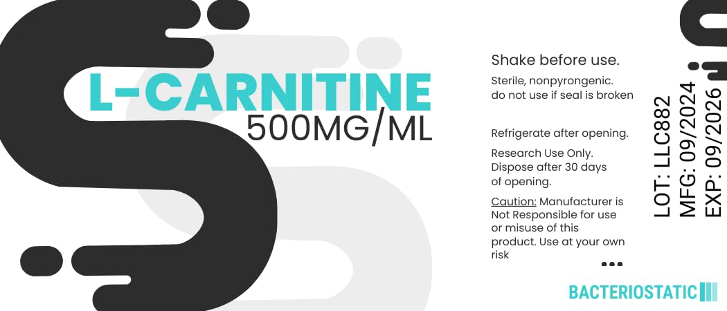 Close-up of L-Carnitine with Injection Port labeling and usage detail