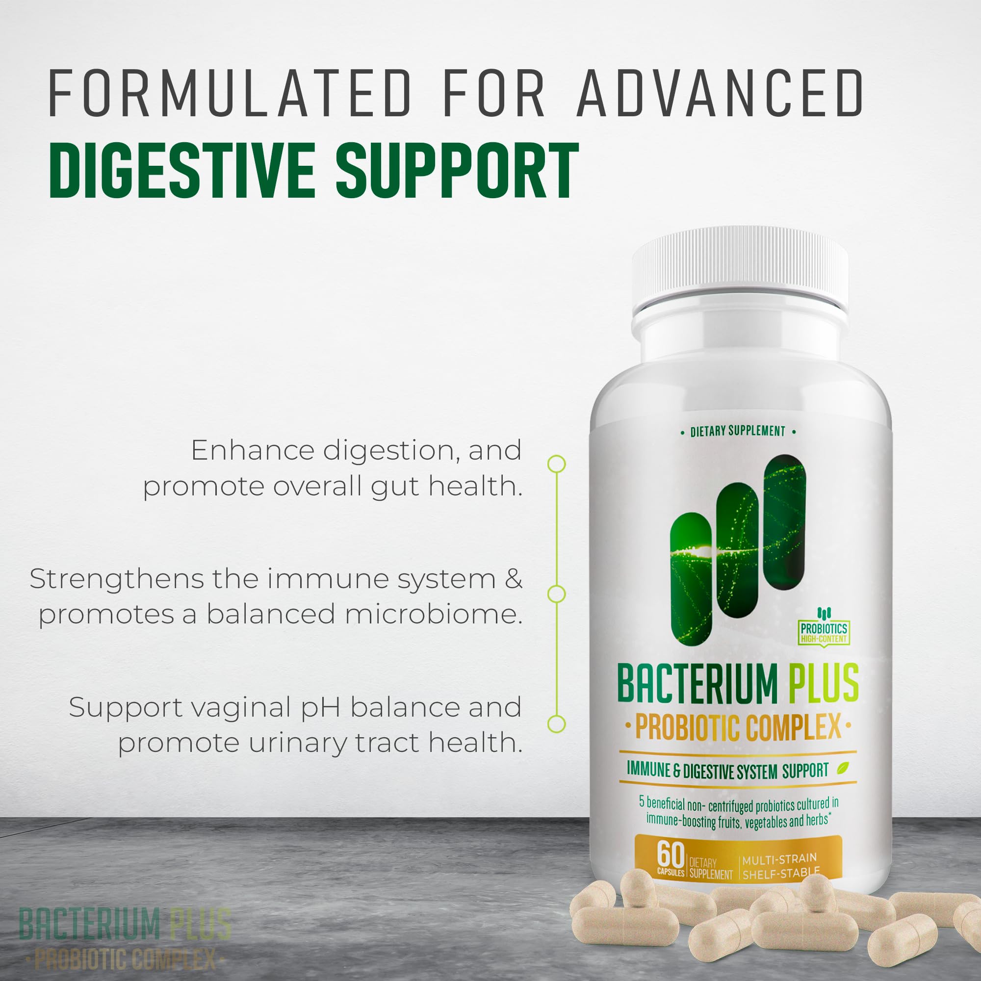 Bacterium Plus vegetarian capsules bottle