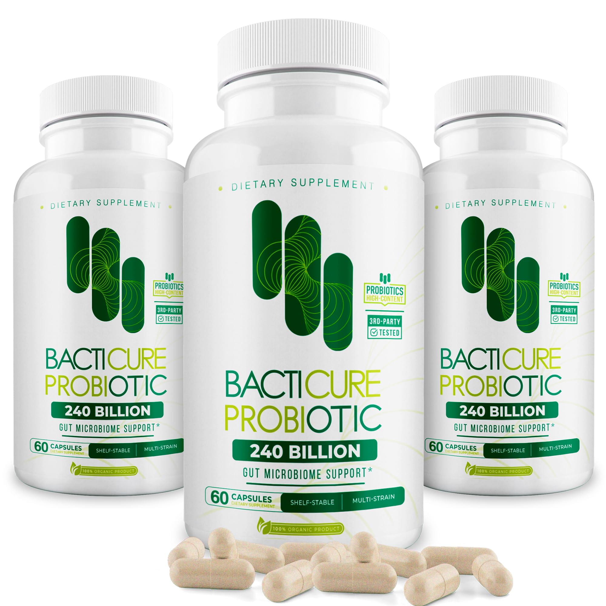 Bottle of Bacticure Probiotic 180 Capsules