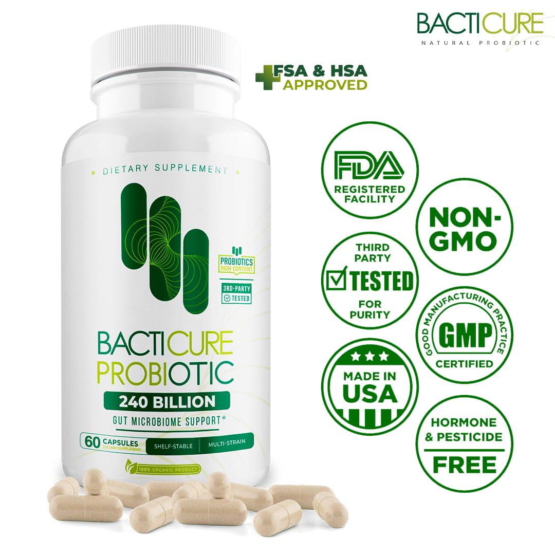Close-up of Bacticure Probiotic label