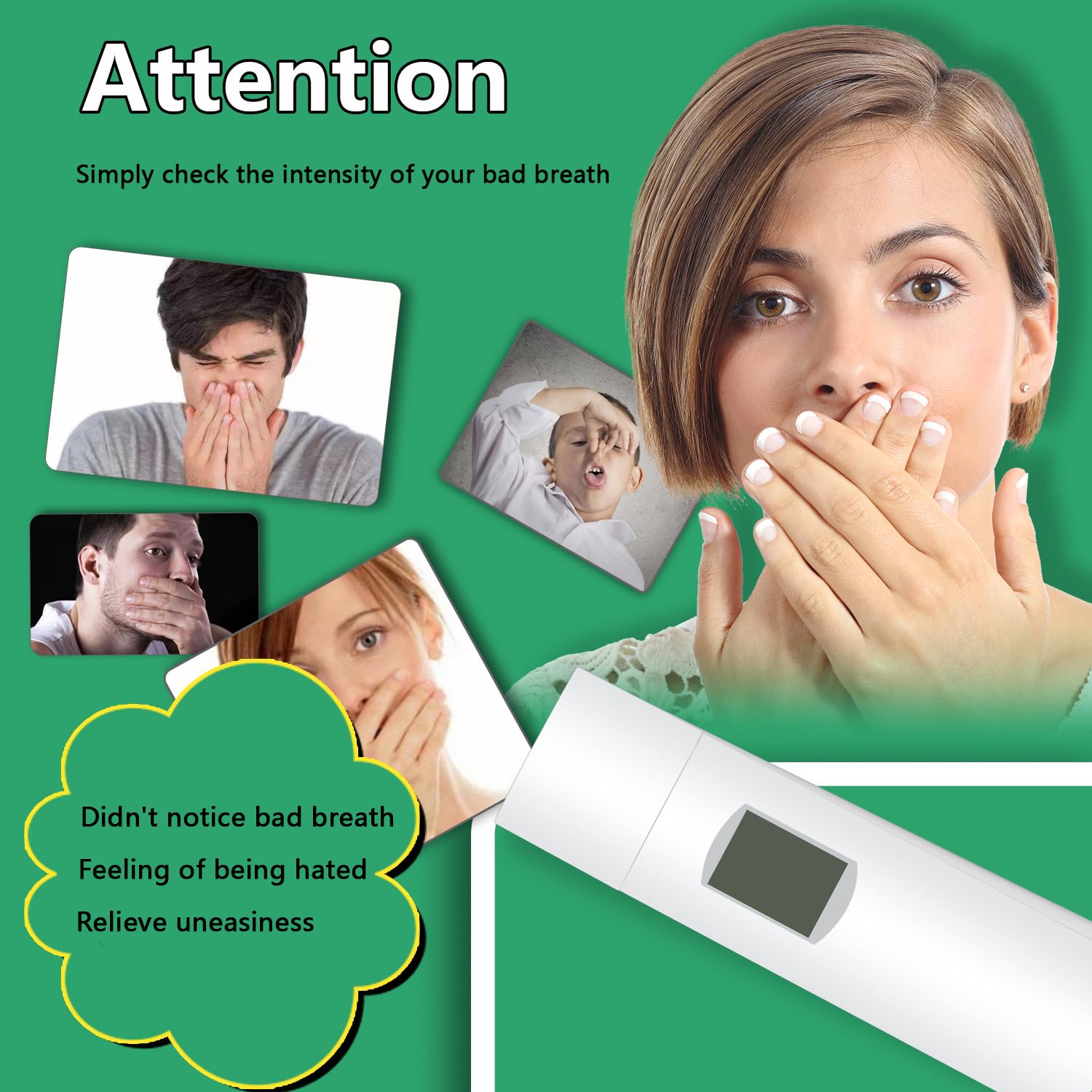 Rear/side view of portable odor detector