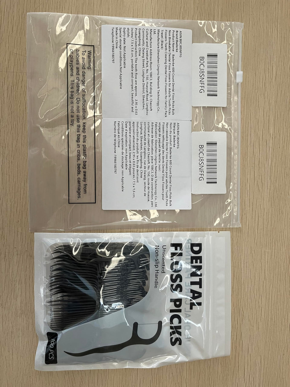 Durable floss picks for adults in dark purple