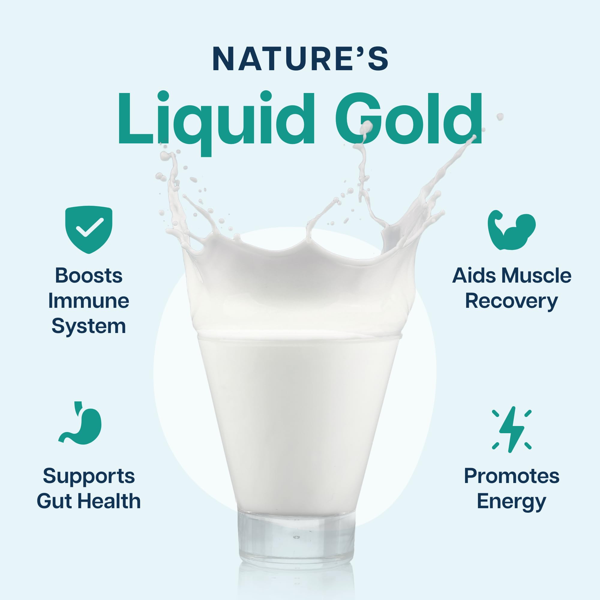 Close-up of 4000mg bovine colostrum powder with probiotics