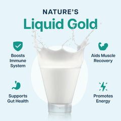 Close-up of 4000mg bovine colostrum powder with probiotics