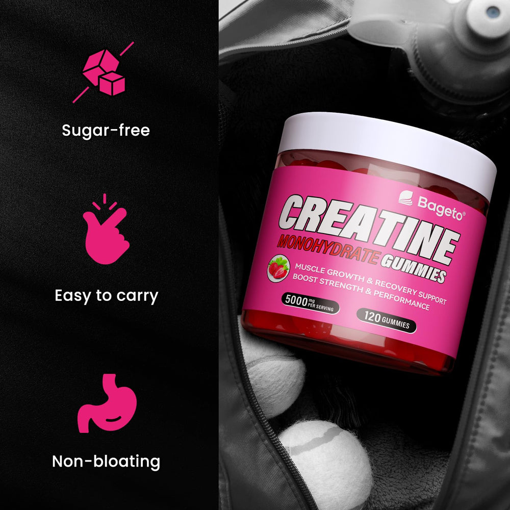 Athlete taking Bageto creatine gummies before workout