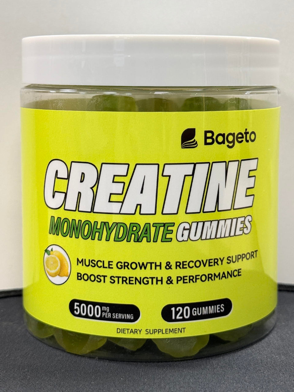 Supplement facts and ingredients label on Bageto bottle