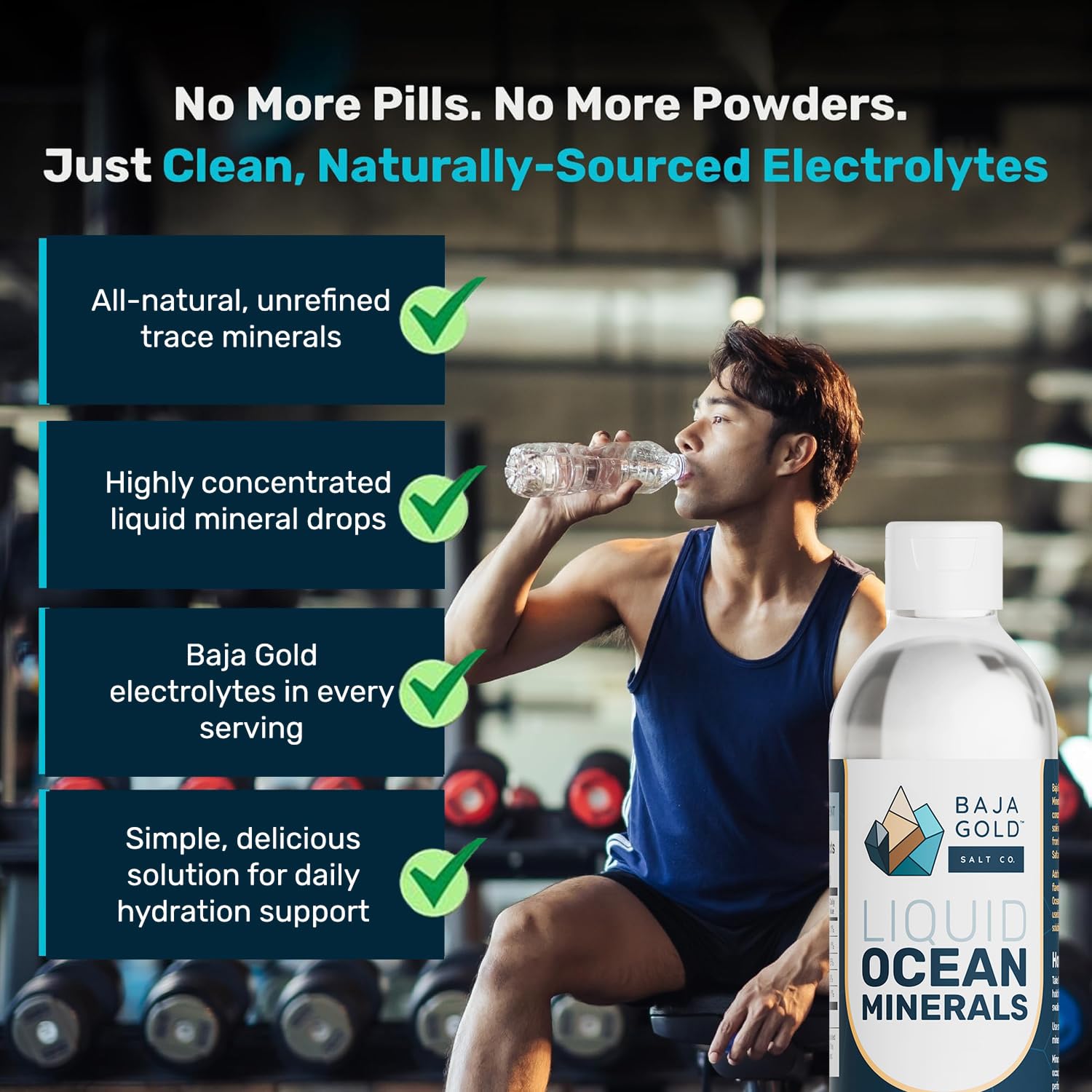 Natural electrolytes from seawater in liquid form