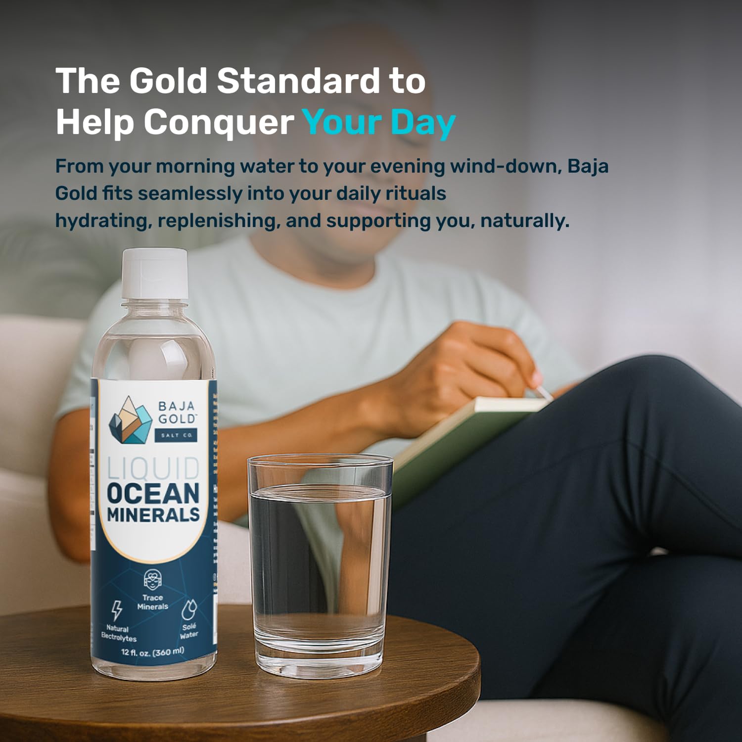 12 oz bottle of Baja Gold liquid trace minerals