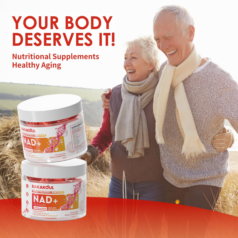 Lifestyle image of active adults taking NAD gummies