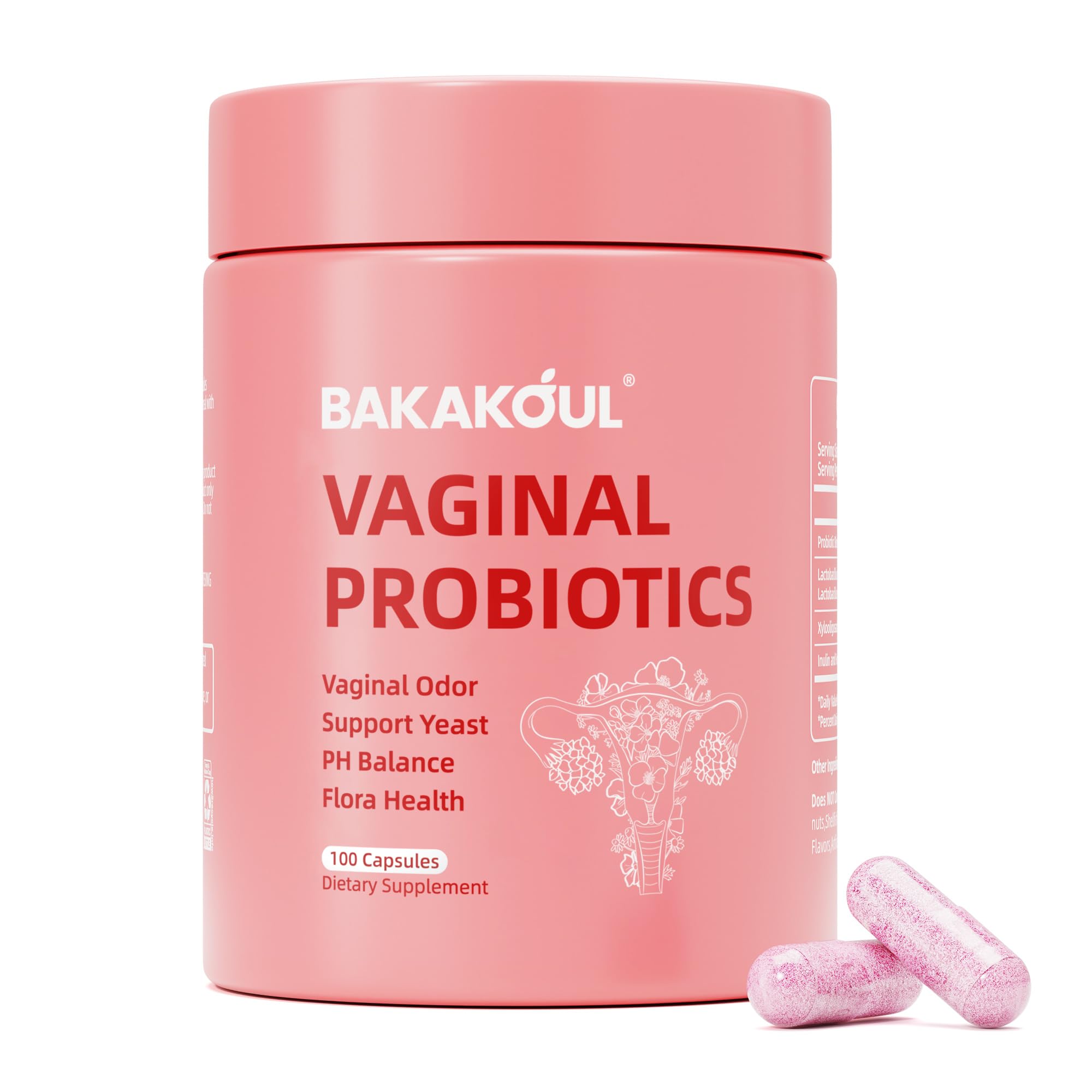 BAKAKOUL vaginal probiotic bottle on white background