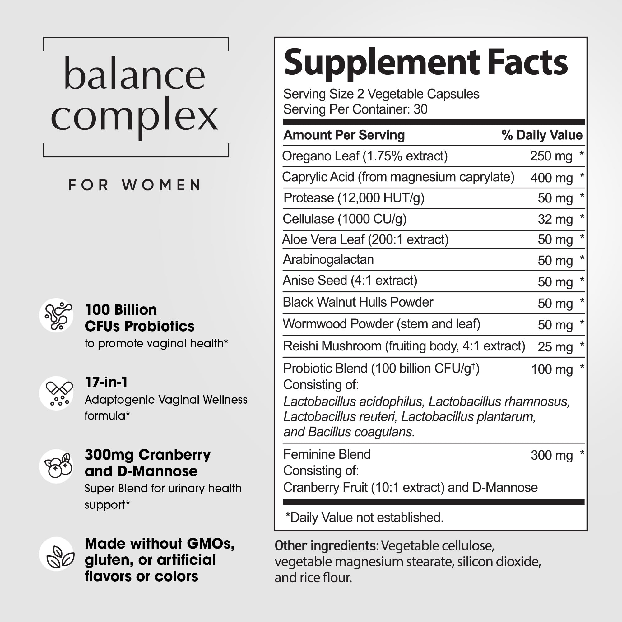 Probiotic pills for vaginal health