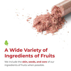 Close-up of Balance of Nature fruits ingredients label