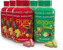 Balance of Nature Fruits & Veggies 90-capsule bottle with 3-sets packaging
