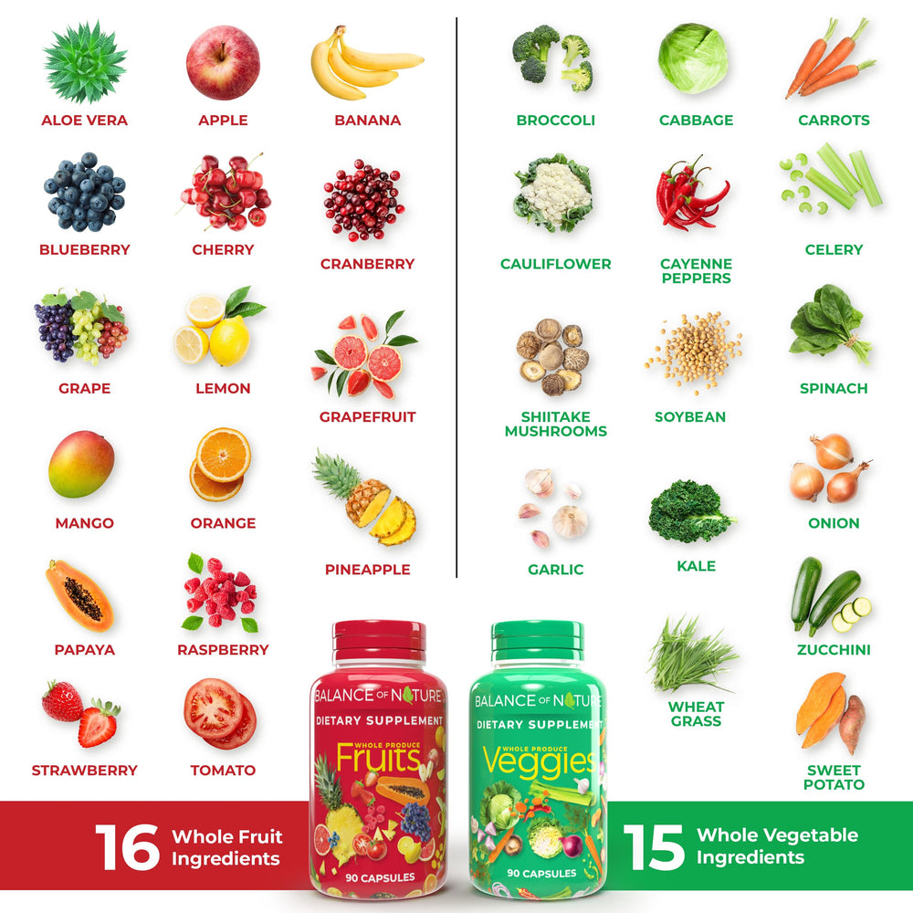 Gluten-free, kosher, and vegan icons on Balance of Nature product packaging