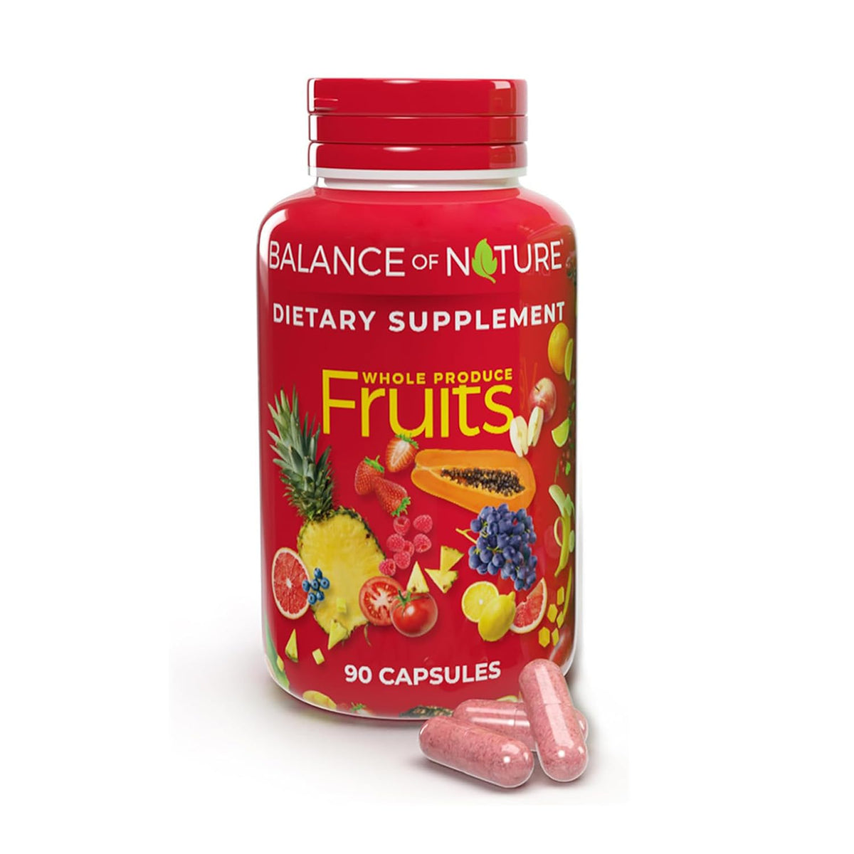 Balance of Nature Whole Fruits supplement bottle
