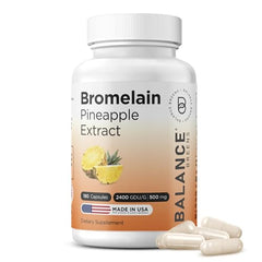 Balancebreens Bromelain 500mg capsules bottle on white background